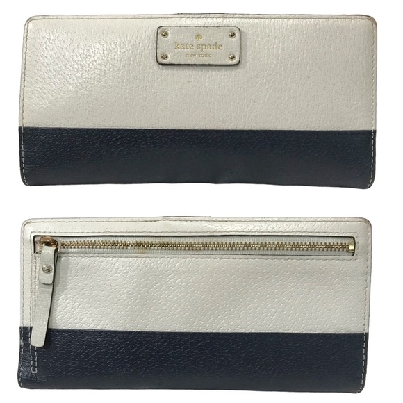 Kate Spade Leather Blue Colorblock Wallet AS IS - Picture 1 of 13
